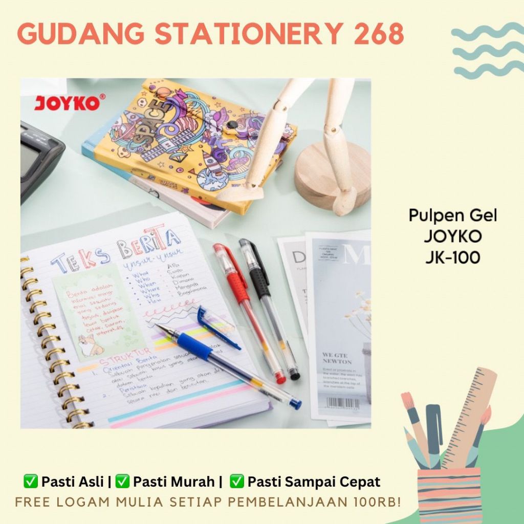 

Gel Pen / Pulpen / Pena Joyko JK-100 / 0.5 mm (LUSIN)