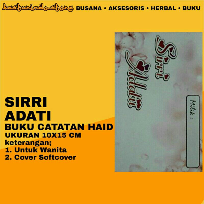 

Buku Sirri Adati Catatan Haid Untuk Wanita Ukuran 10x15 CM Saku Kecil