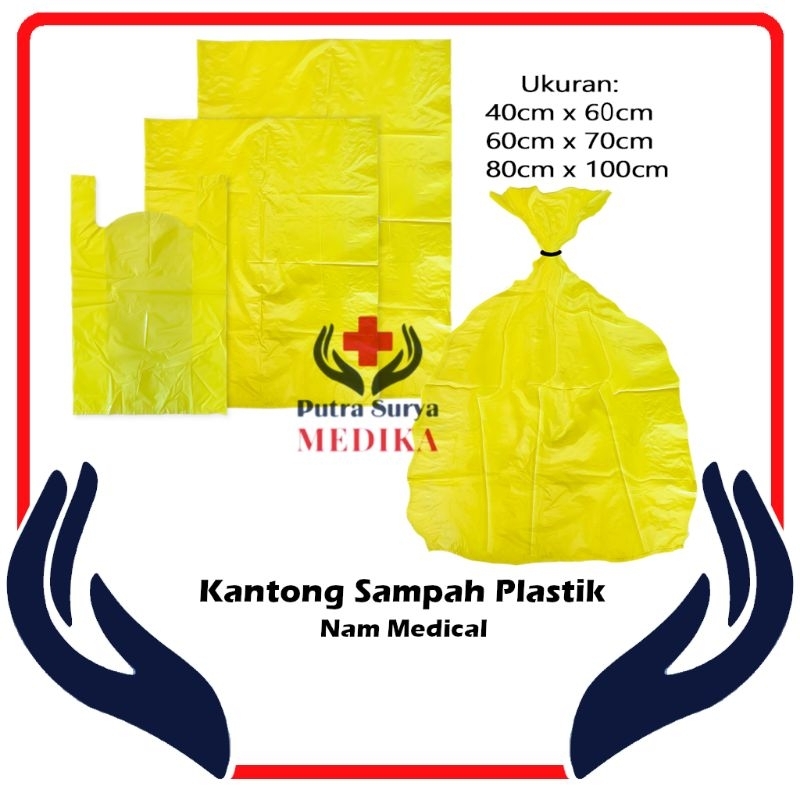 Kantong Plastik Kresek Limbah Medis Biohazard Tempat Sampah Plastik Kuning