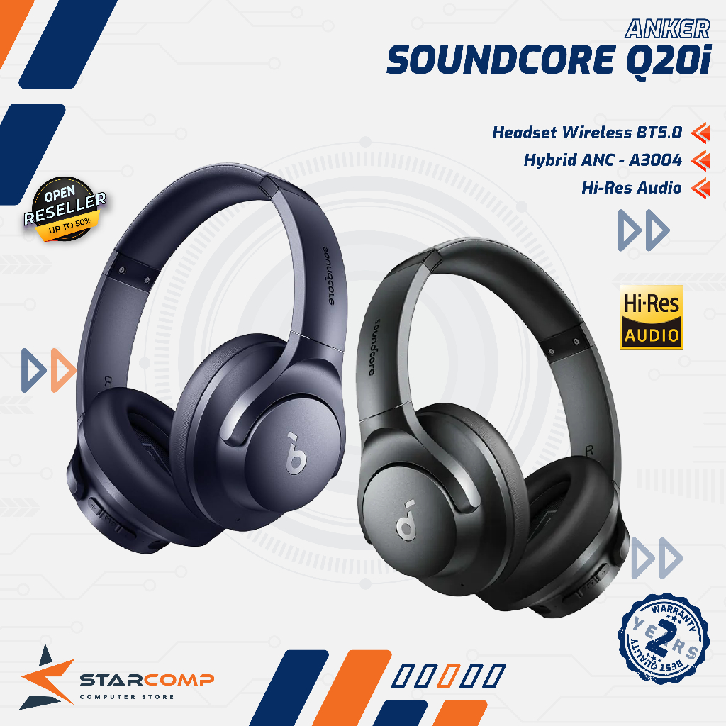 Anker Soundcore Q20i Wireless Headphone ANC Headset Bluetooth