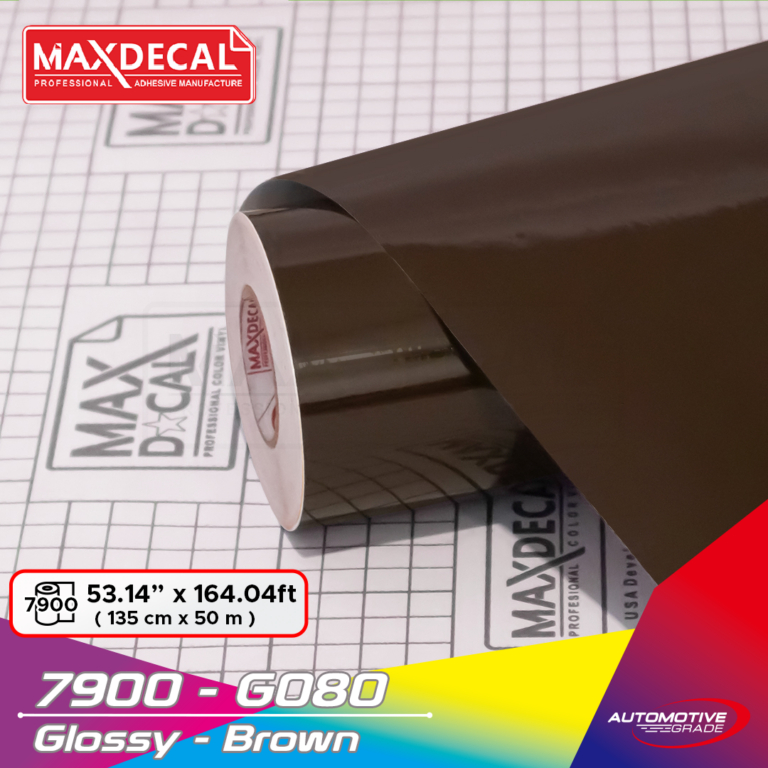 MAXDECAL 7900 - G080 GLOSS BROWN Vinyl Sticker 135CM [METERAN]
