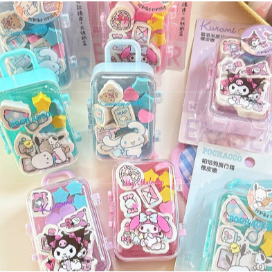 

1 Set 10 Pcs Penghapus Suitcase Eraser Sanrio Kuromi Cinamaroll Melody