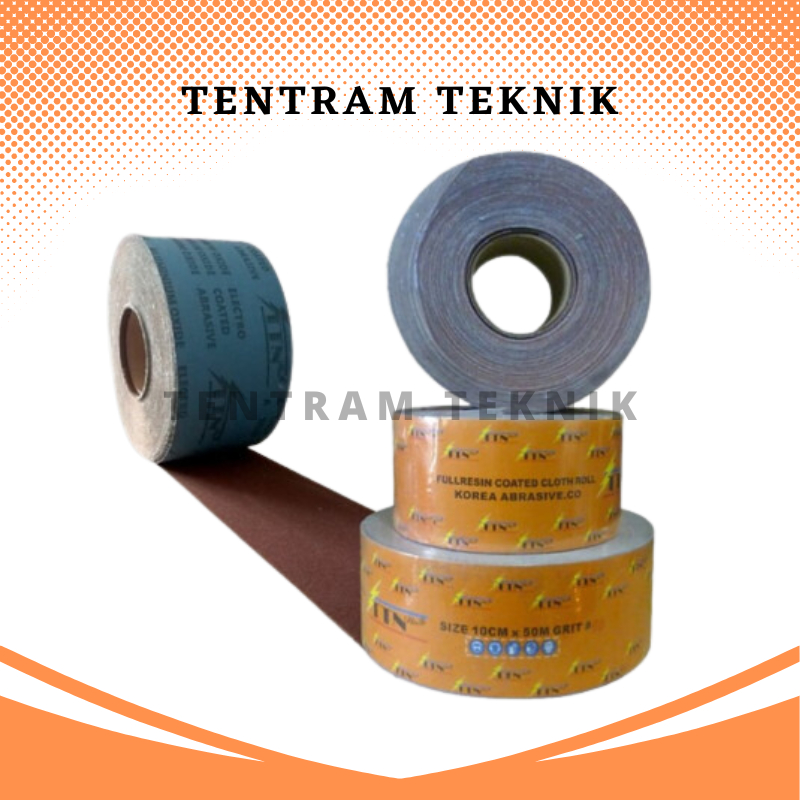 Amplas Roll Titan Grit 100 / Amplas Rol Meteran 100 Titan 50 Meter / Amplas Kain Meteran Roll Titan