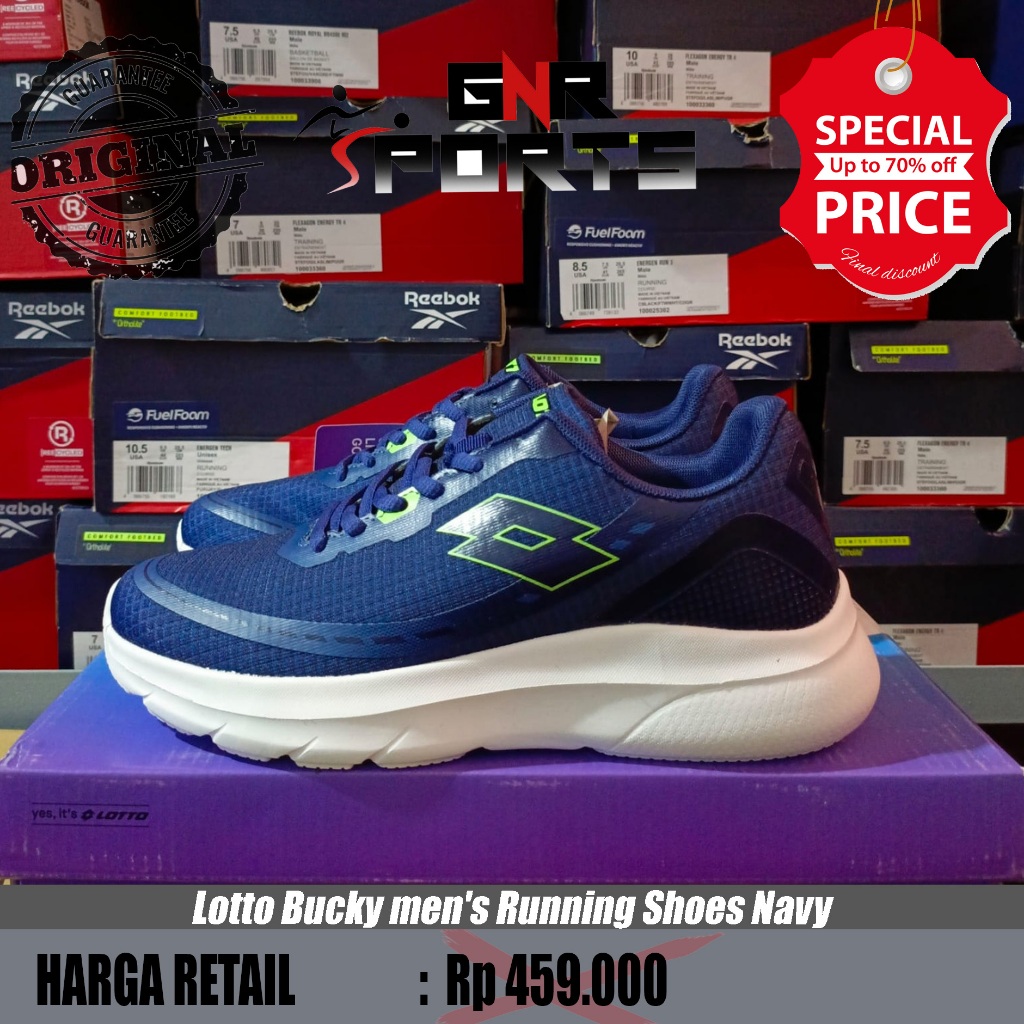 Sepatu Lotto Bucky men's Running Shoes Navy Original 100%