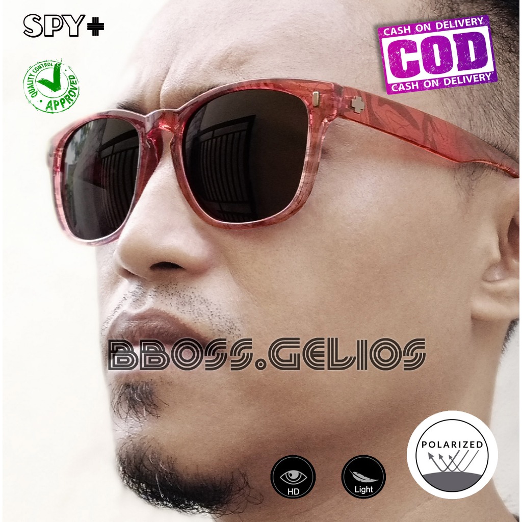 KACAMATA HITAM POLARIZED ORIGINAL PRIA WANITA SPY BEWOOD CRYSTAL BROWN BLACK LENS EYEWEAR OUTDOOR SU