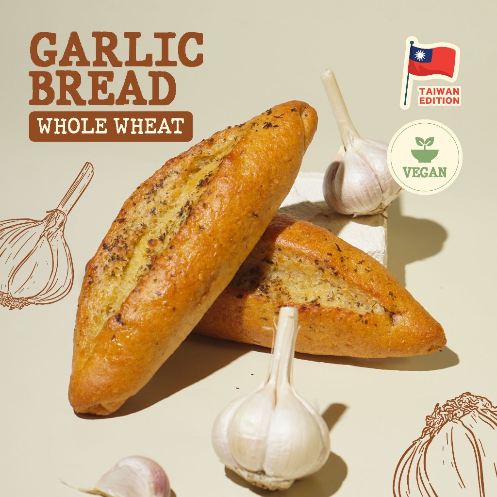 

Vegan Garlic Baguette Bread *Taiwan Special Edition*Whole Wheat Healthy Diet Dairy Free