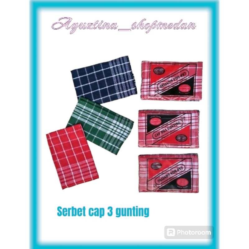 READY MEDAN SERBET CAP 3 GUNTING WARNA/SERBET DAPUR/LAP MEJA MAKAN