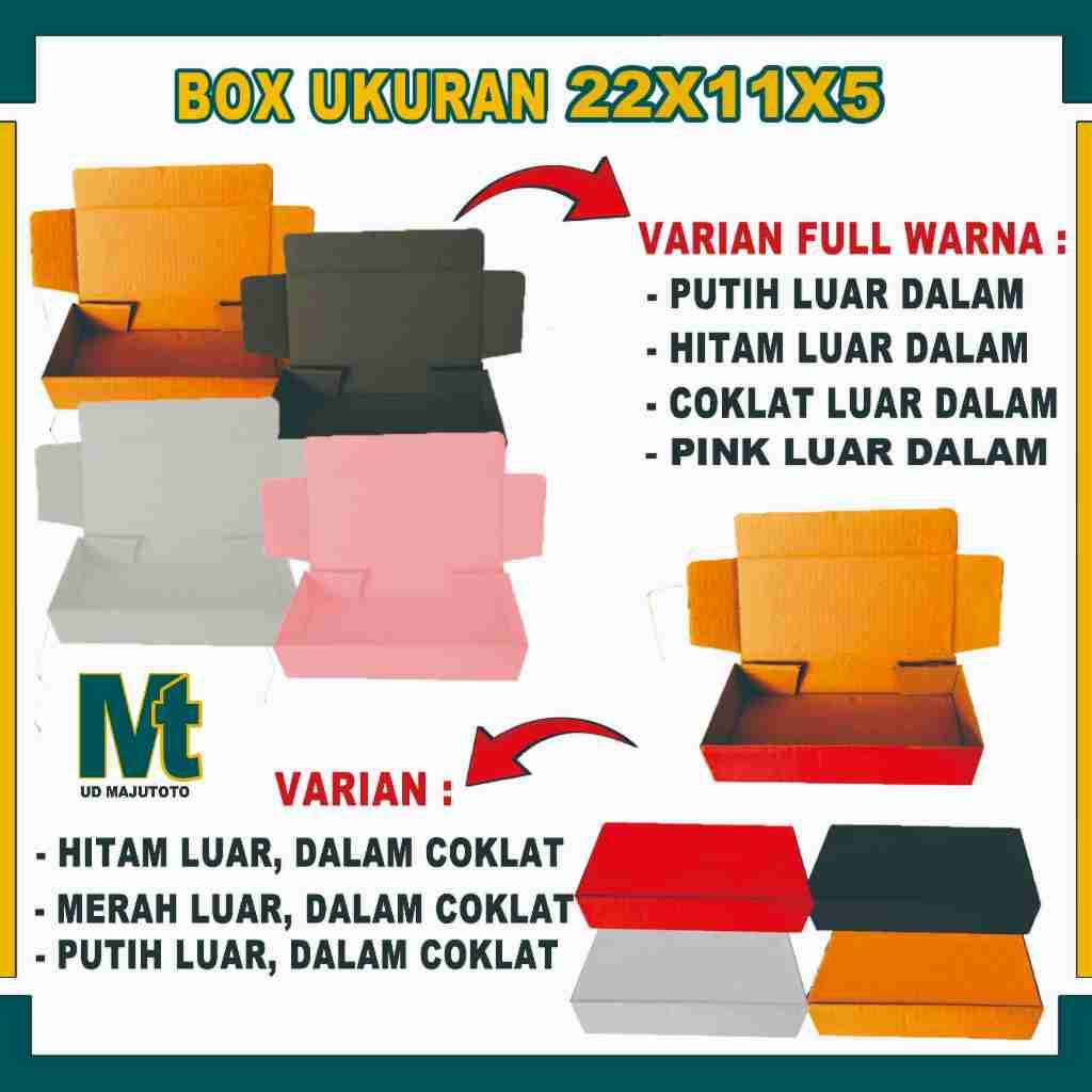 

Box 22x11x5 Cm / Box Lipat Depan / Box Die Cut / Box Brownis / Kardus Polos
