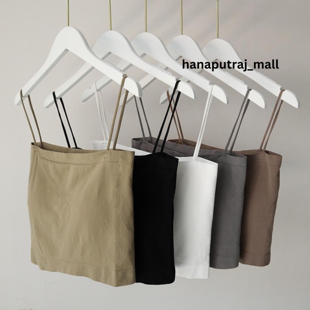 Tanktop Bra With Cup Tank top Basic Wanita Square spaghetti Crop