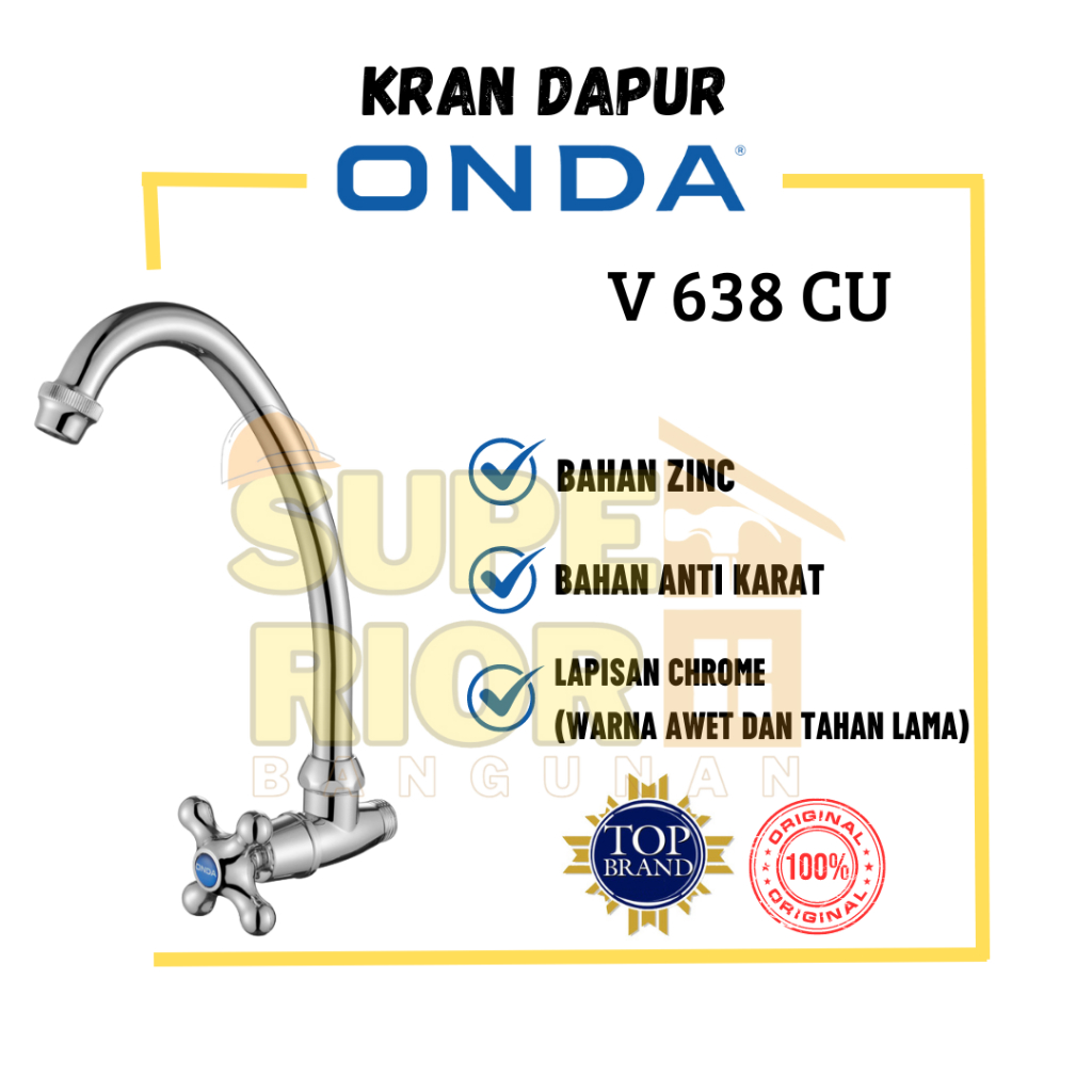 ONDA Kran Dapur V 638 CU | Kran Dapur ONDA | Keran Dapur | Kran Dapur Angsa | Kran Dapur Tembok