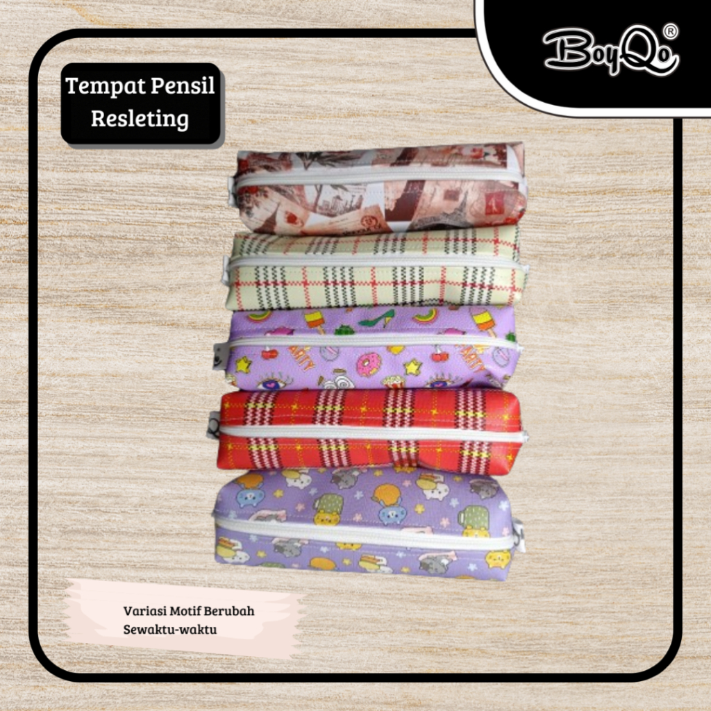 

BoyQo Tempat Pensil Resleting Aneka Motif Lucu | Pencil Case Resleting Motif