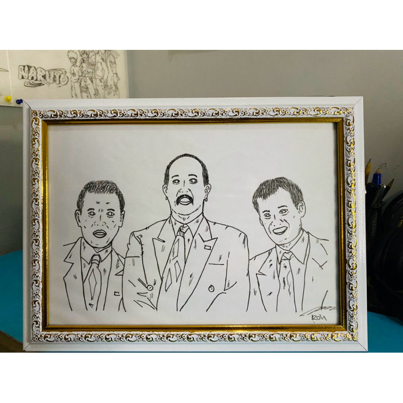 

Sketsa gambar Custom foto/gambar ukuran A4 3 wajah