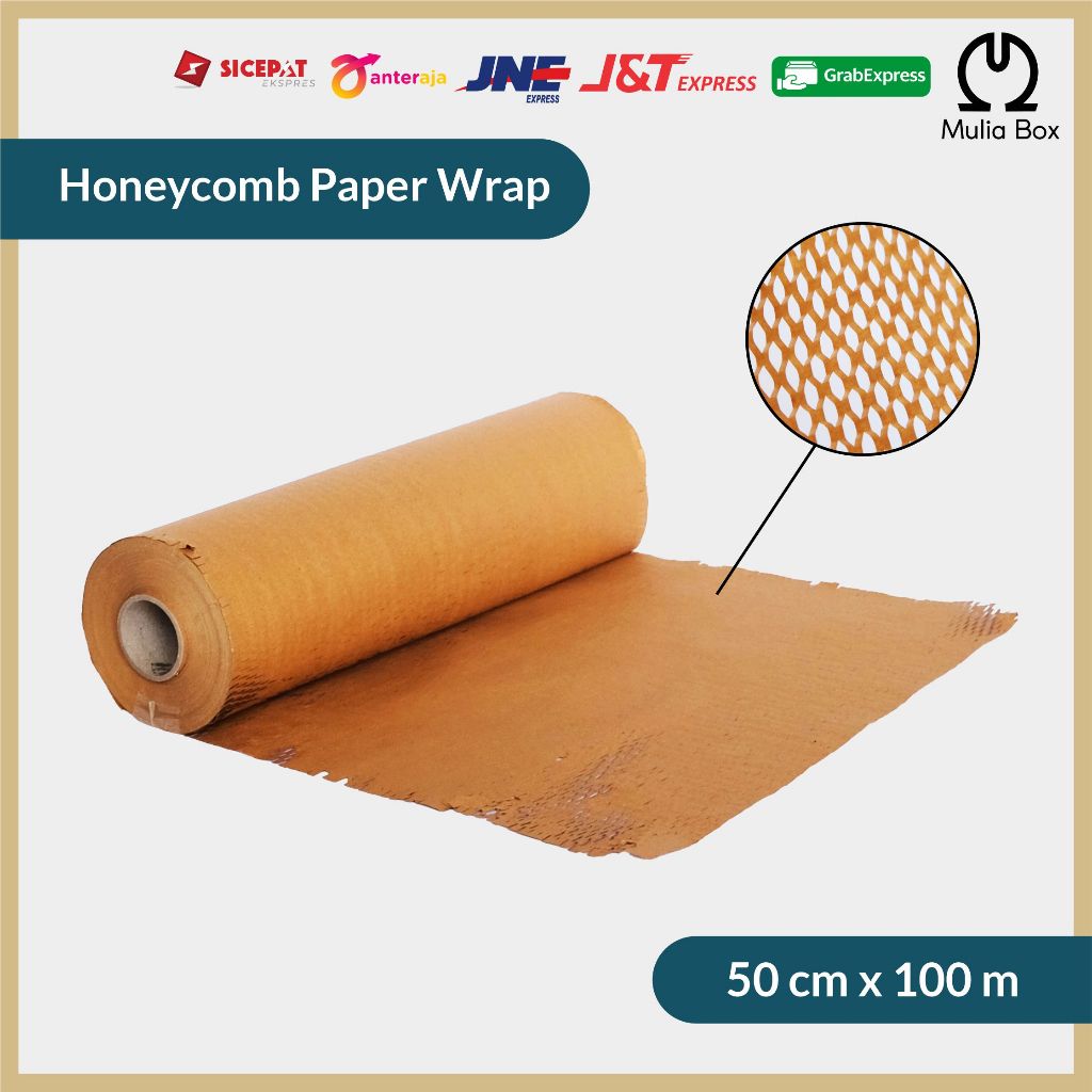 

(50cm x 100m) Honeycomb Paper Wrap Coklat / Hexa Wrap / Packing Eco Friendly / Bubble Wrap