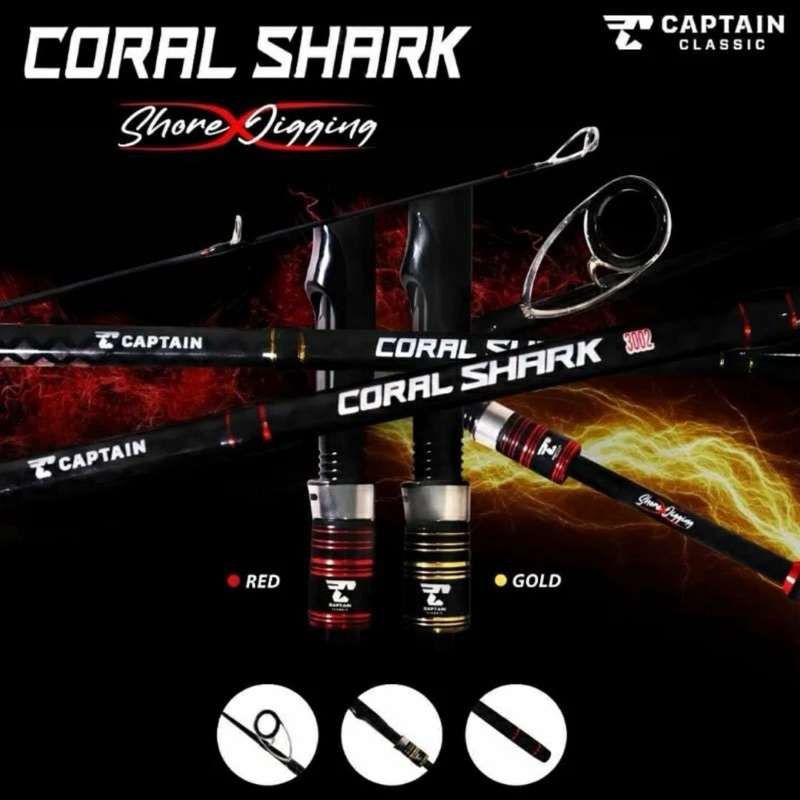 Joran Sambung 2 Captain Coral Shark 270 300 Shorejig Pinggir Laut
