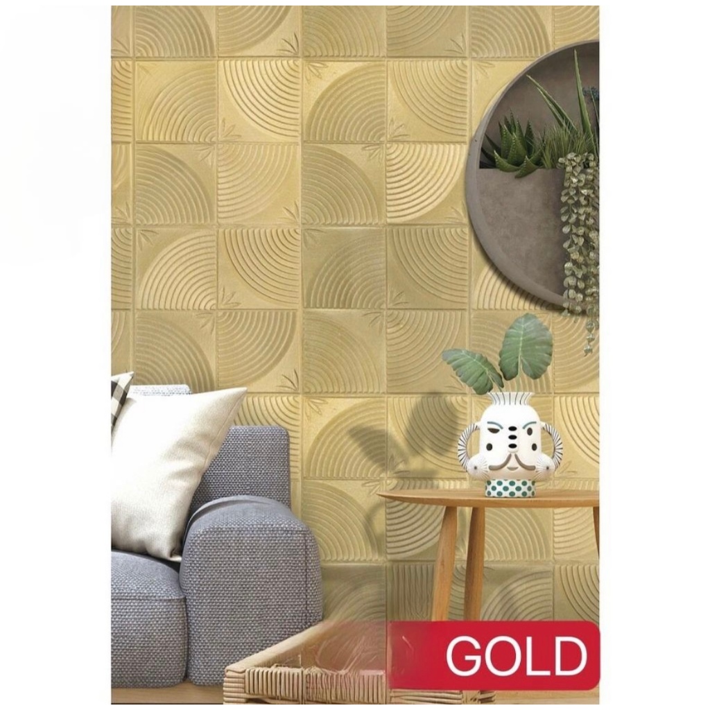 Wallpaper Dinding 3D Wallfoam / Wallpaper Foam TEBAL Motif Lingkaran