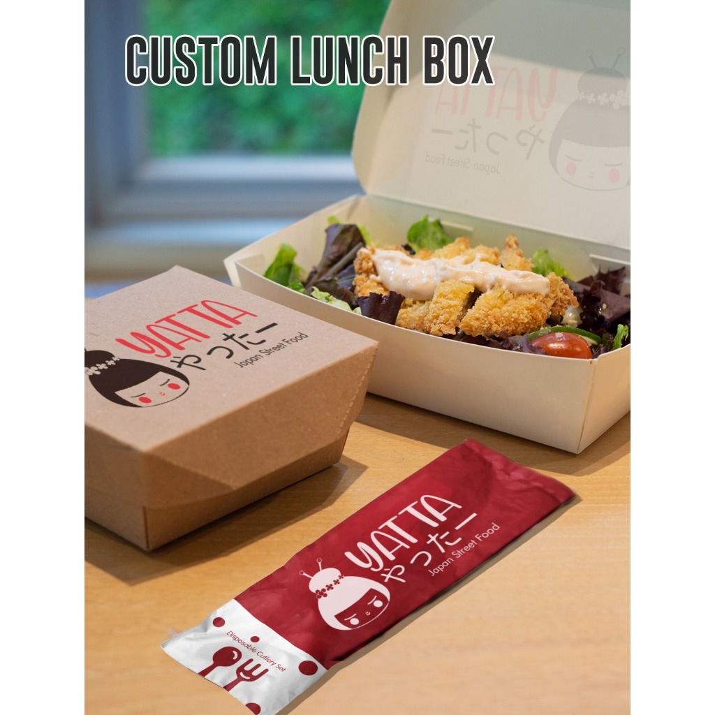 CUSTOM BOX / SABLON BOX / SABLON PAPERBOX / CUSTOM BOX CATERING - LUNCHBOX EKO SLIP SPE @1000PCS