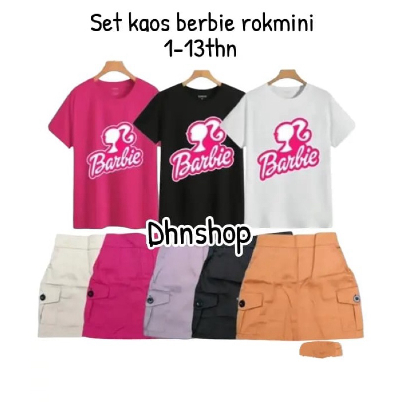 On.set Rok mini Rok pendek Cargo kaos Berby 1-13 tahun anak perempuan korean style