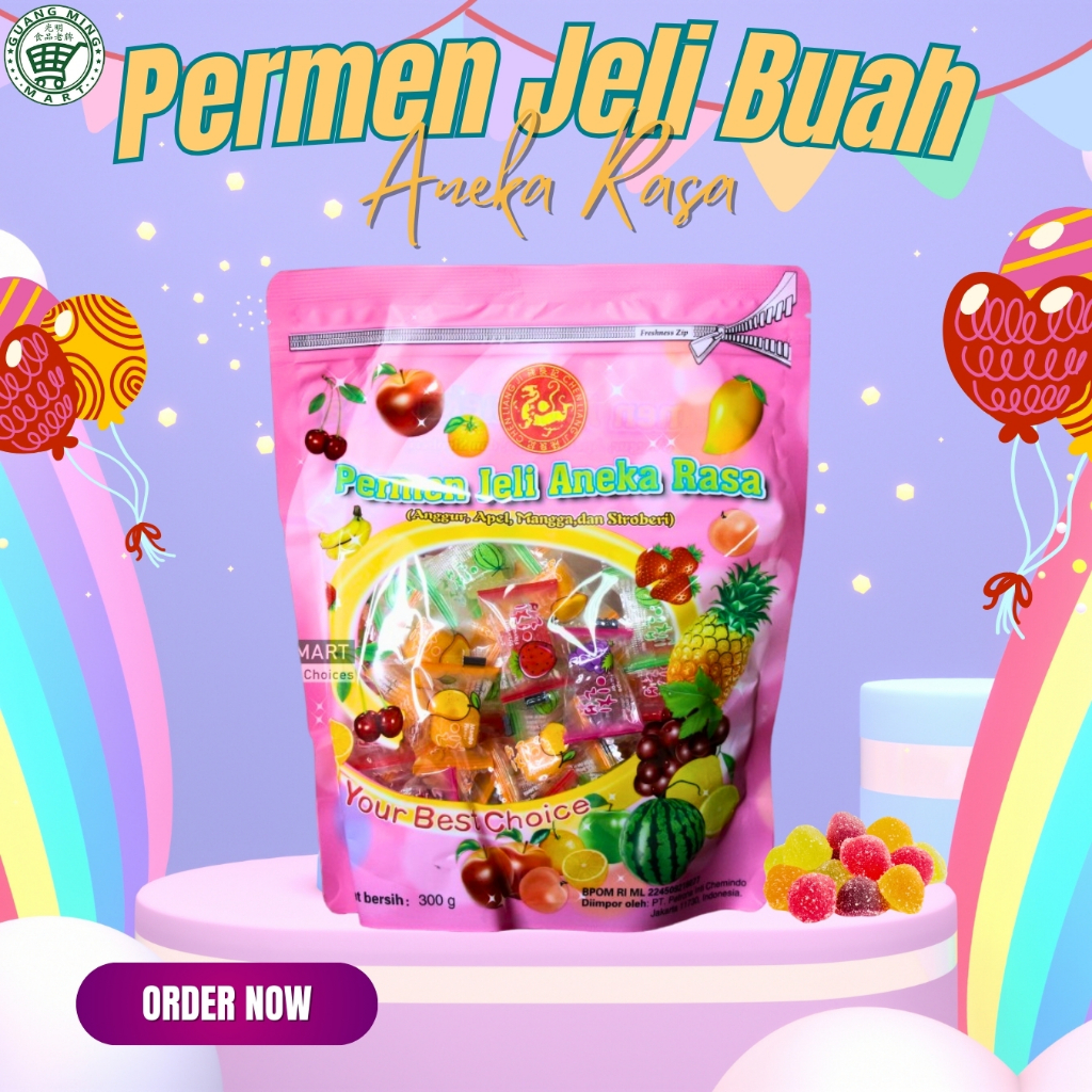 

Permen Jeli Aneka Rasa Merk Chen Liang Ji 300 gr - Permen Vegetarian