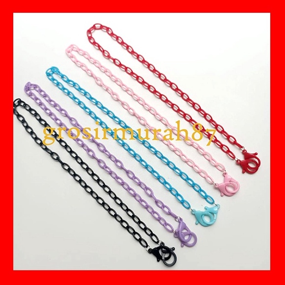 PRODUCT TERPOPULER kalung masker tali strap rantai plastik polos size anak ready stok