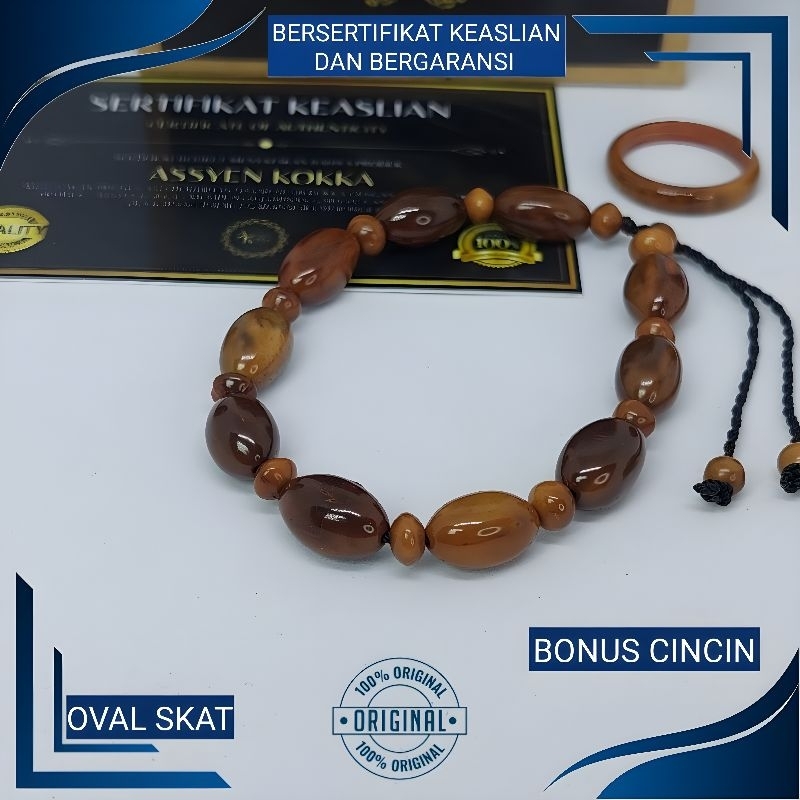 PREMIUM QUALITY Gelang Kokka Motif Oval Asli Bersertifikat Gelang Kaukah Original
