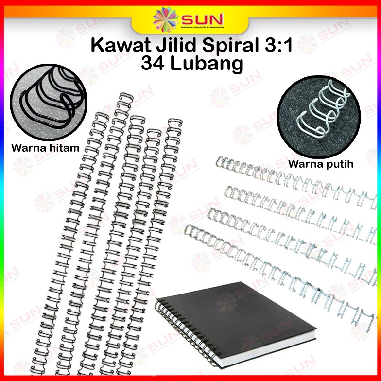 

KODE J7T Spiral Kawat Ring Kawat Jilid Spiral 31 Ukuran A4 34 Lubang F4 38 Lubang Warna Hitam Putih