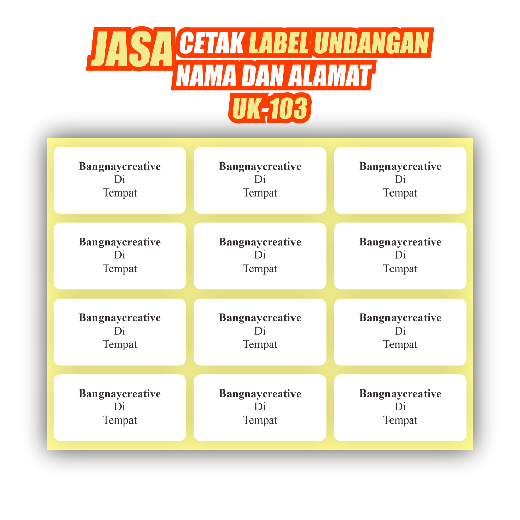 

CETAK LABEL UNDANGAN 103 NAMA DAN ALAMAT | PROSES KILAT TANPA PRE-ORDER LU-001
