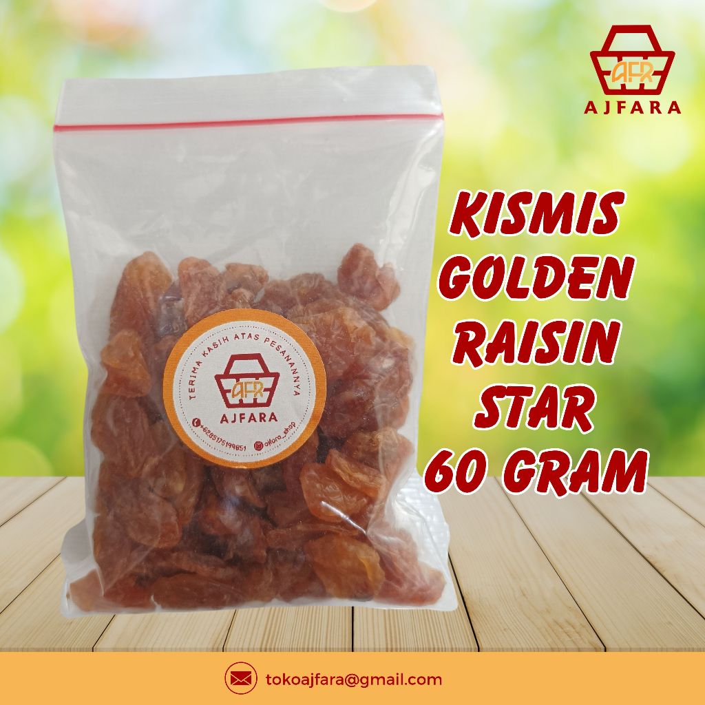 

Kismis Golden Raisin Star atau Natural 60 gram