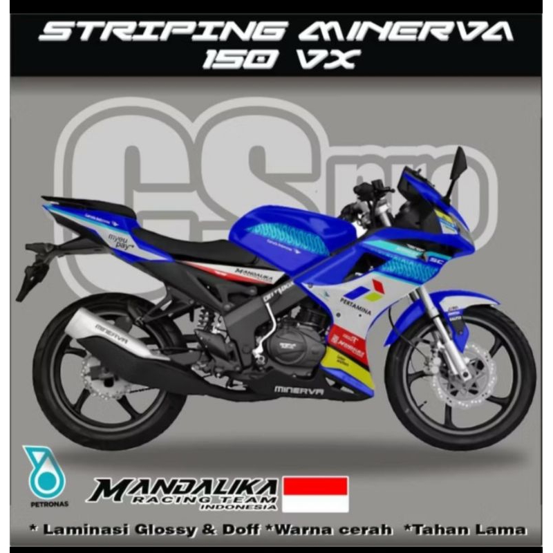 sticker striping Minerva 150 vx/striping minerva 150 vx/variasi mandalika/