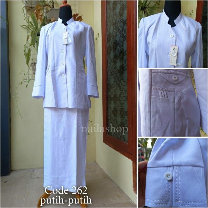 KODE C26B BAJU BLAZER SERAGAM PERAWAT  BIDAN  SUSTER  RUMAH SAKIT PUTIHPUTIH READY CELANA  ROK