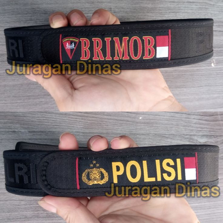 Promo Terbaru  Ikat pinggang POLRI BRIMOB POLISI model perekat  Sabuk perekat jatah polri  Sabuk bri