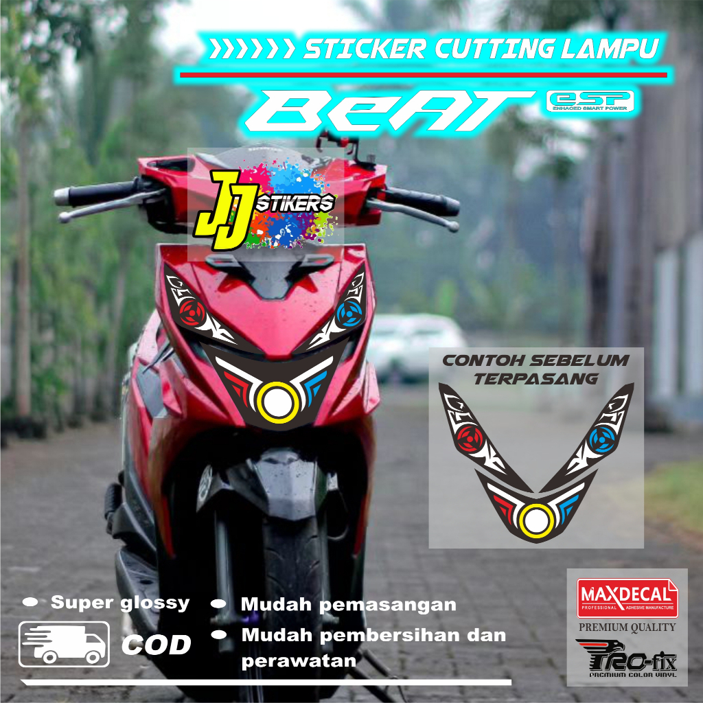 STIKER STICKER VARIASI LAMPU DAN ALIS BEAT NEW ESP / STREET 2016 - 2019
