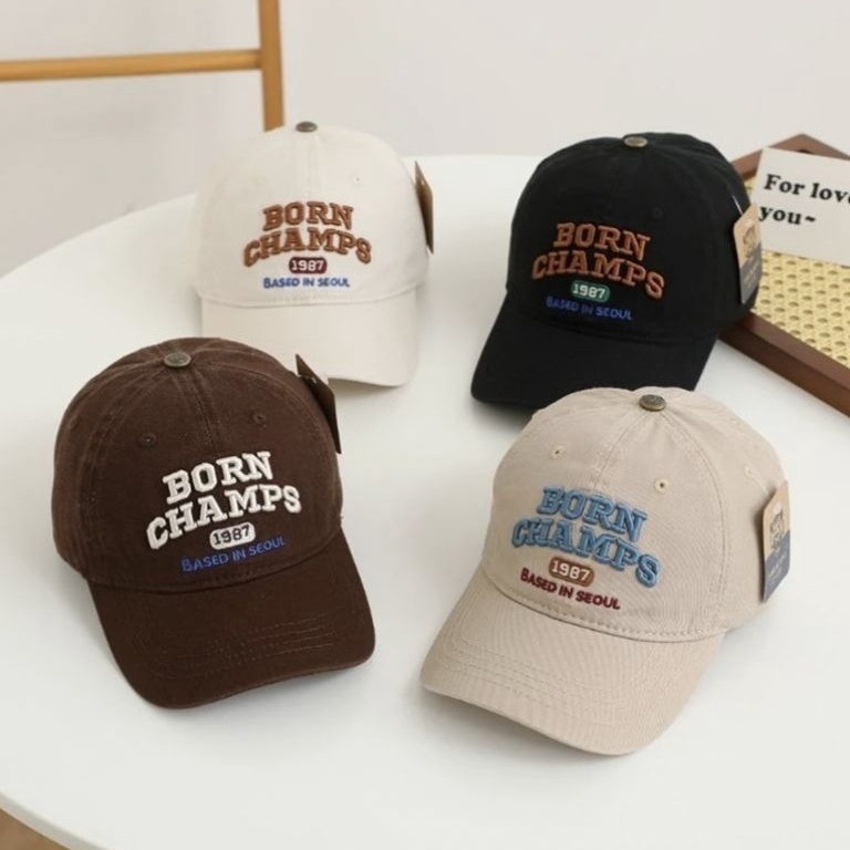 KODE K99L Topi Anak 31 thn Born Champs Seoul Bordir timbul