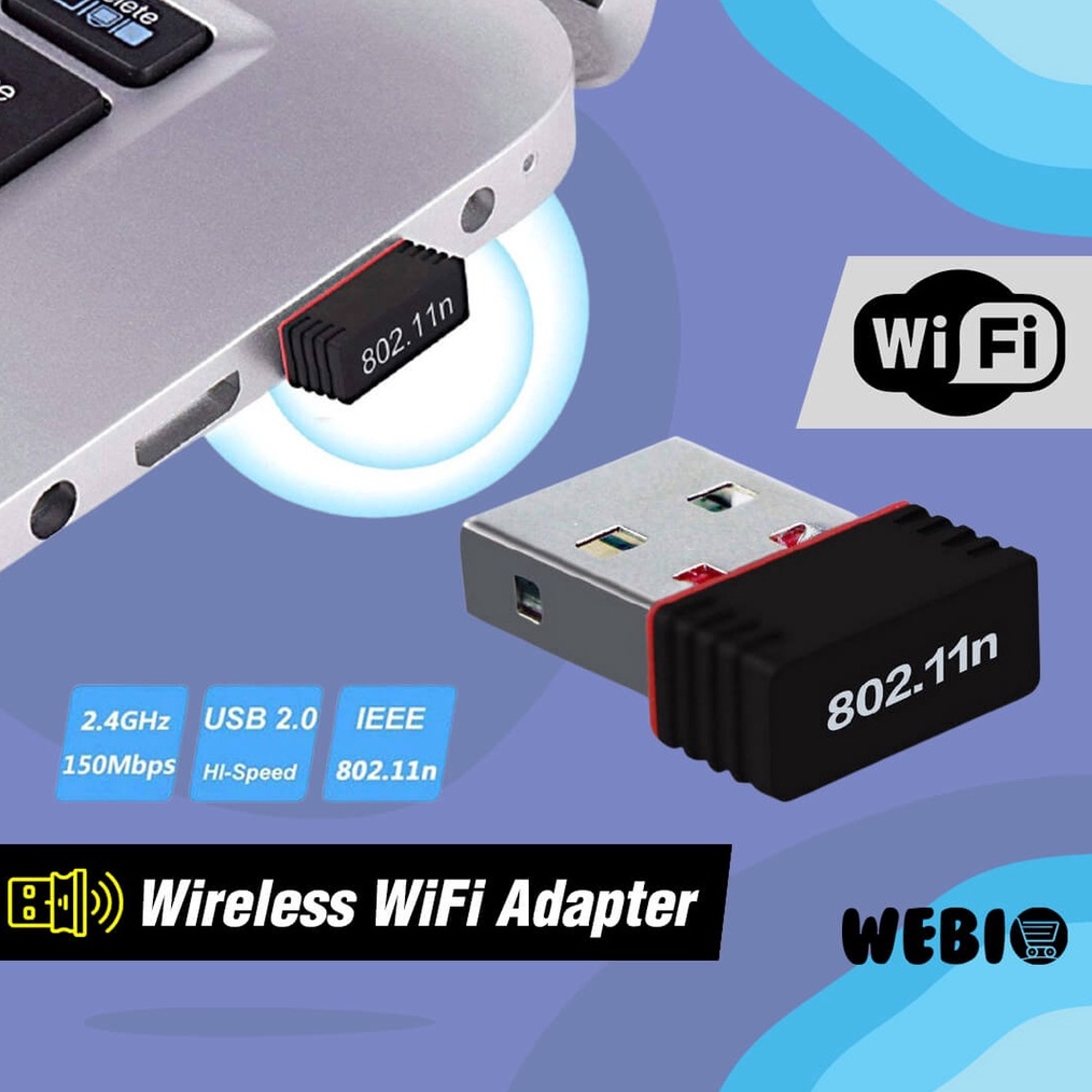 KODE U49A USB WiFi Adapter Dongle Wireless Mini Receiver PC Laptop Komputer Donggle WiFi Eksternal 8