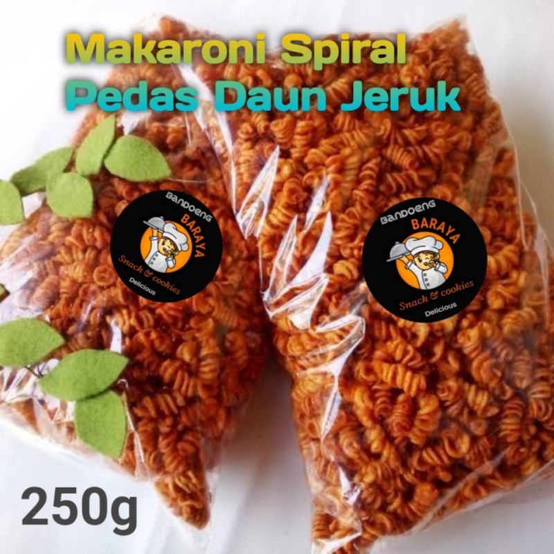 

Makaroni Spiral Cikruh Pedas Daun Jeruk Bandung Baraya Snack 250g