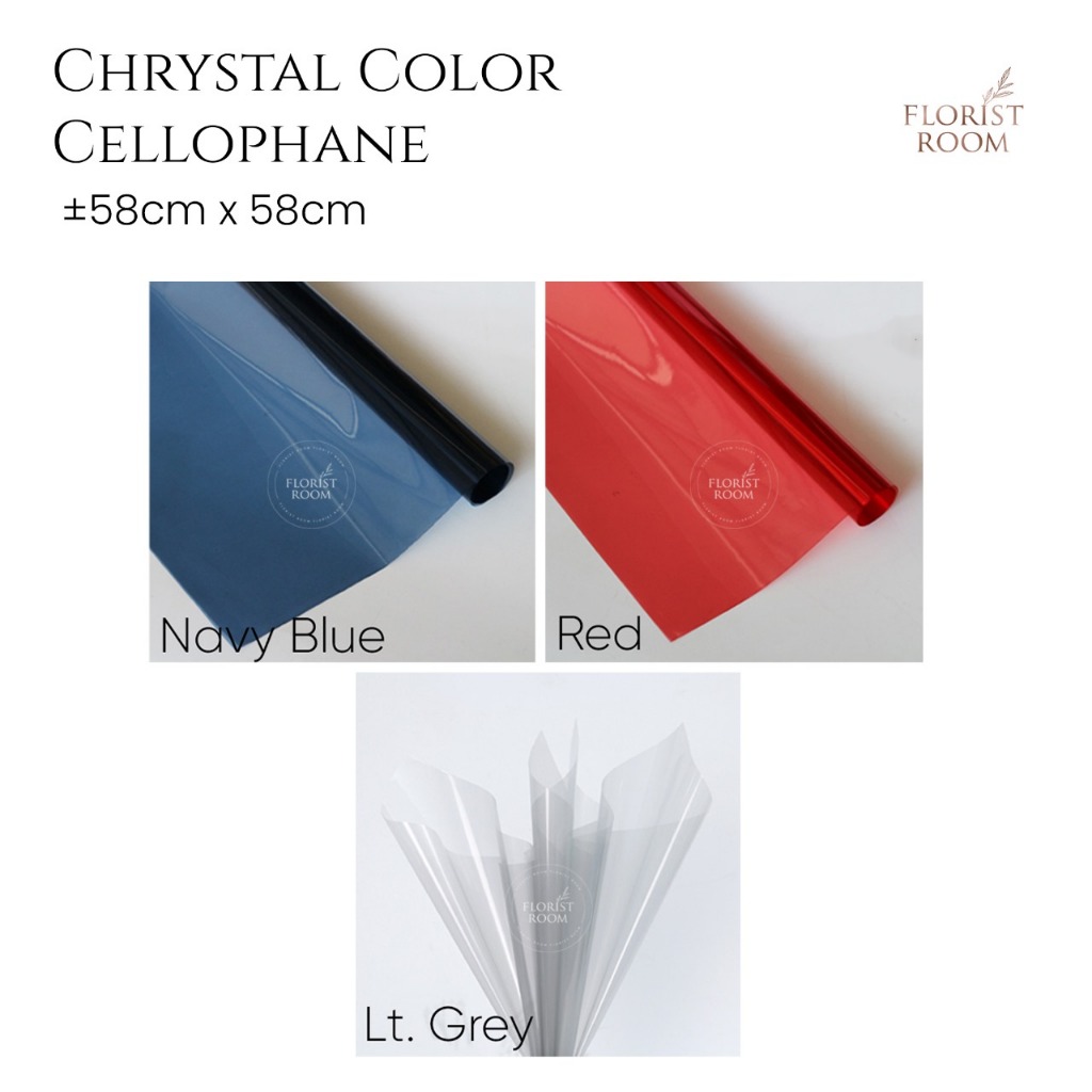 

SHOPEE ONLY - 20 lembar Chrystal Color Cellophane ±58 cm x 58 cm - Wrapping Crystal Transparent - Kertas Bouquet