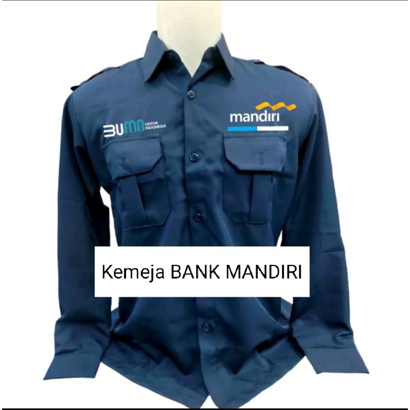 Big size kemeja lengan panjang bank mandiri seragam bank mandiri baju bumn bank mandiri pdl bumn ban