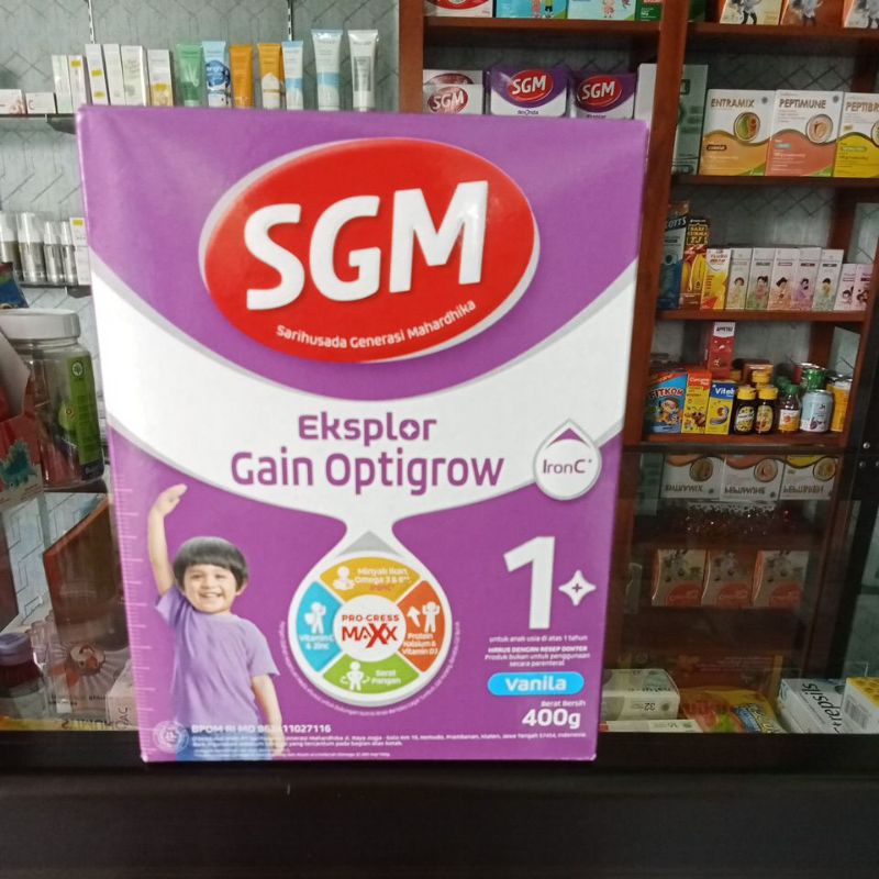 SGM Eksplor Gain Optigrow 1+ Rasa Vanilla 400gr (SGM ungu)