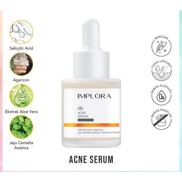 [BPOM] Implora Acne Serum 20mL 100%ori Jerawat Face Facial WAjah