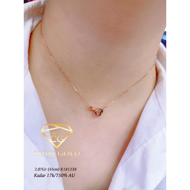 CHIBI GOLD - Kalung two love italy 750 kadar 17k - chibigold
