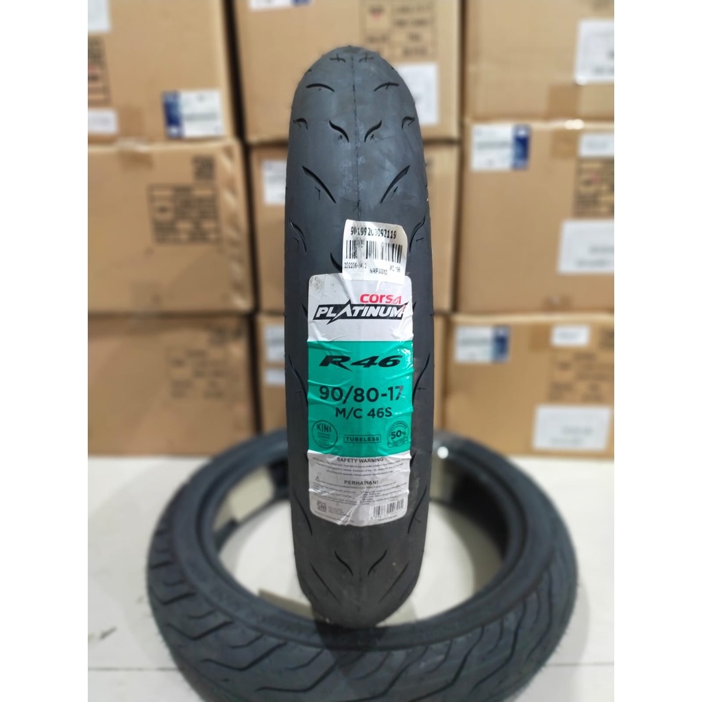 CORSA R46 90/80-17 BAN LUAR CORSA PLATINUM R46 SOFT COMPOUND RING 17 TUBLESS BAN BALAP