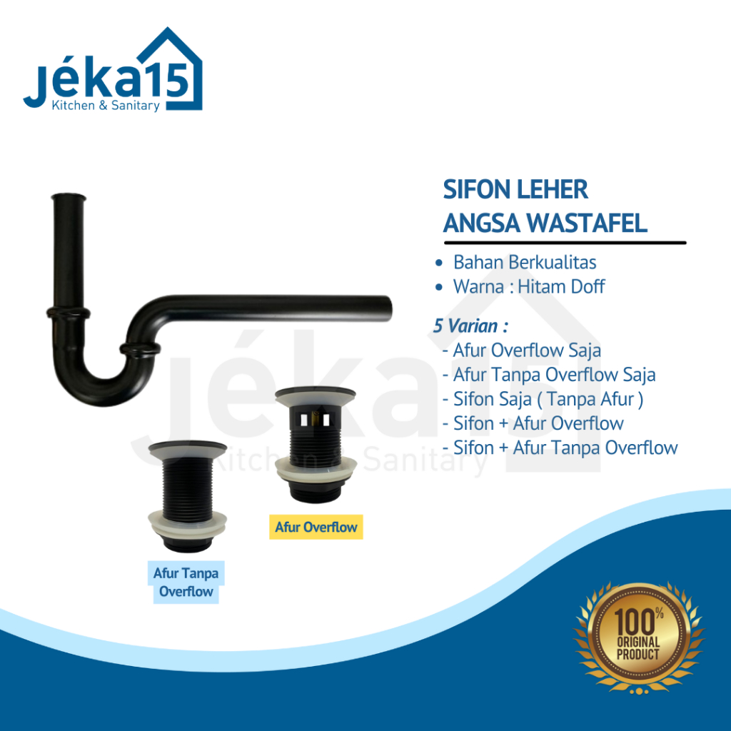 SIFON LEHER ANGSA WASTAFEL HITAM | AFUR WASTAFEL