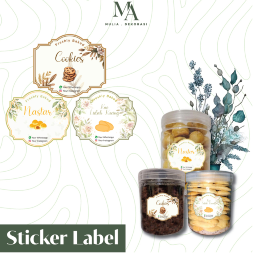 

Stiker Toples Kue Kering Segel Hampers Label Kemasan Makanan Custom Per 1 Pcs