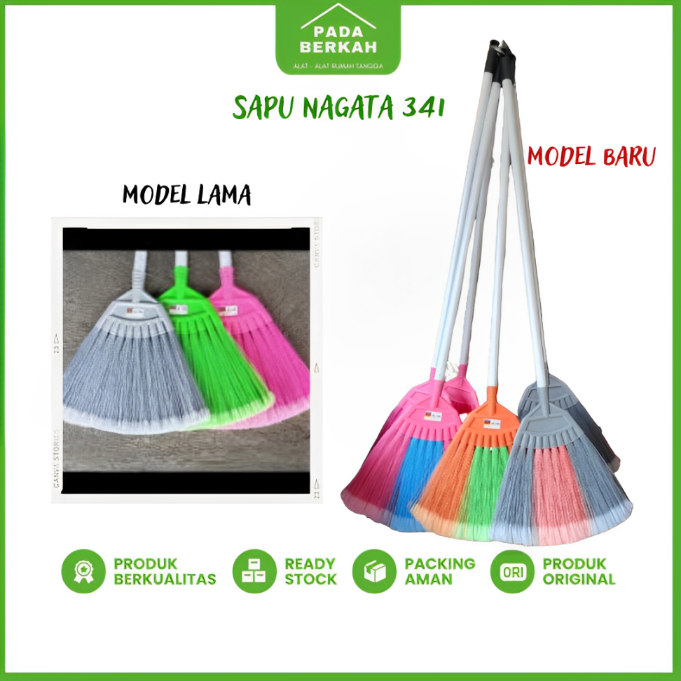 READY STOK Sapu Lantai Plastik Nagata 341 / Sapu Plastik Bentuk Kipas / Sapu Kipas Nagata Bulu Lembu