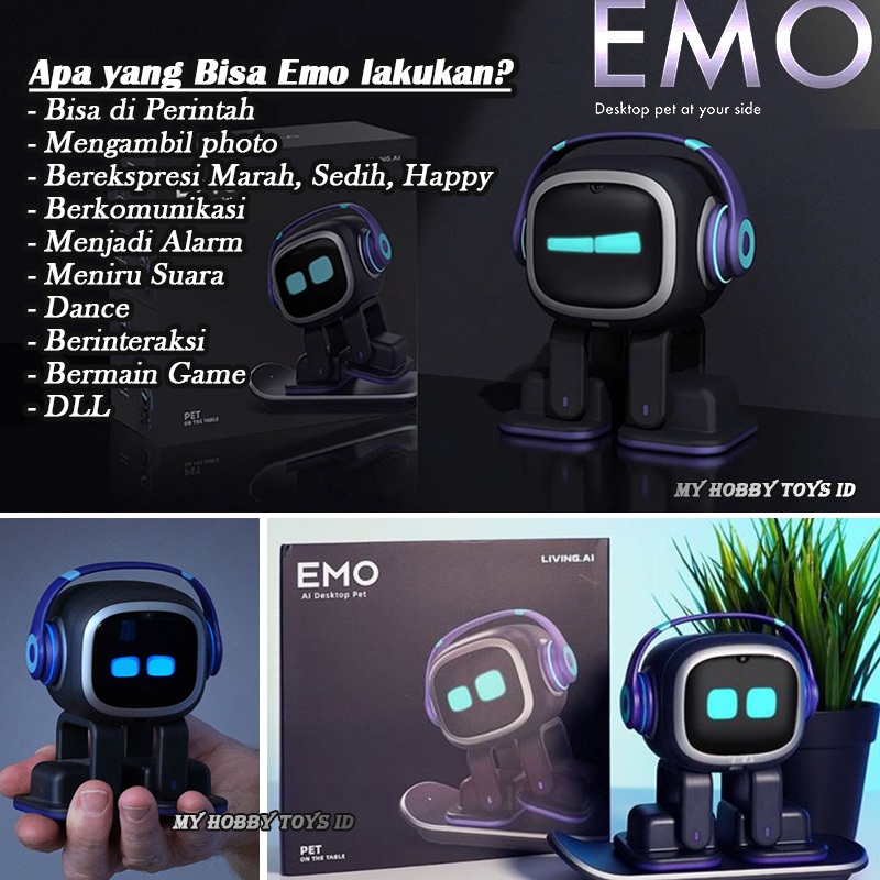 [100% Original] Mainan Robot Emo Vector AI Desktop Smart Robot Teknologi Canggih Pintar Berinteraksi