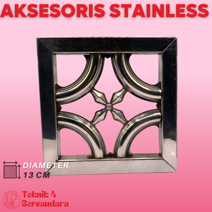 AKSESORIS ORNAMEN PAGAR STAINLESS Kotak Bunga
