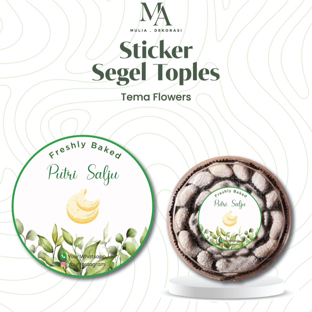 

Sticker Toples Kue Kering Custom Segel Kemasan Aesthetic Flower Hampers Label Bulat