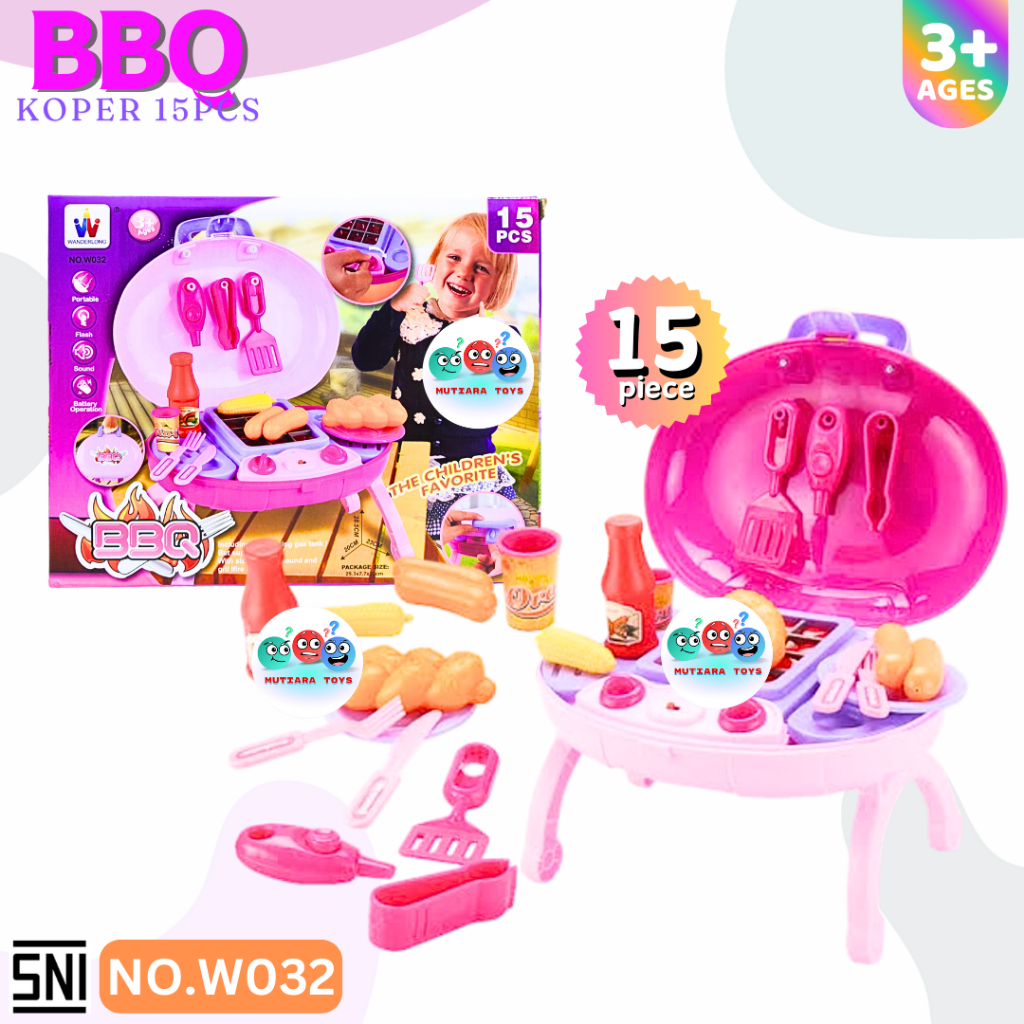 MUTIARATOYS MAINAN ANAK BBQ KOPER 15 PCS