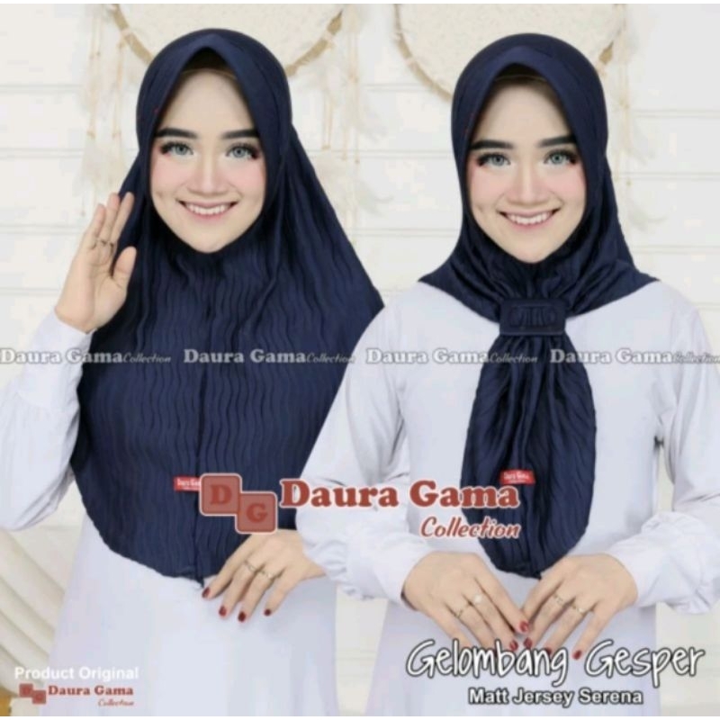 Hijab Instan DG-19 Gelombang Gesper Jersey By Daura Gama