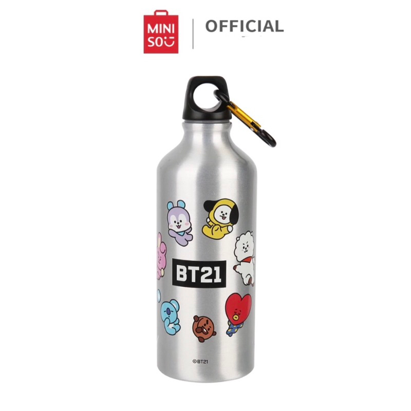 Miniso x BT21 Collection Bottle Cangkir Air Olahraga Tumbler Alumunium Stainless Tahan Jatuh / Botol