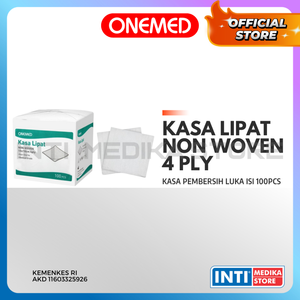 ONEMED - Kasa Lipat Non Woven 4 ply BOX Isi 100pcs | Pembersih Pembalut Luka P3K One Med